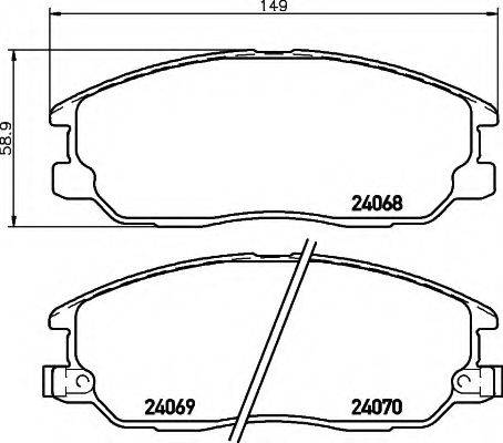 HELLA 8DB355010451 Комплект гальмівних колодок, дискове гальмо