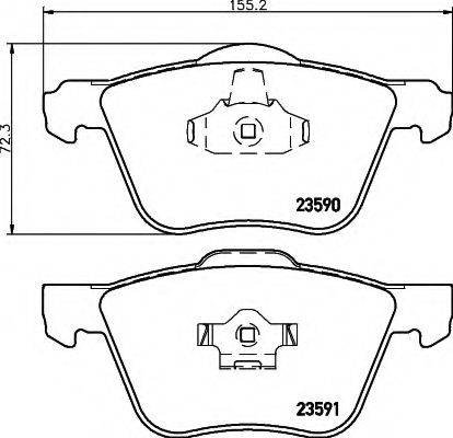 HELLA 8DB355011571 Комплект гальмівних колодок, дискове гальмо