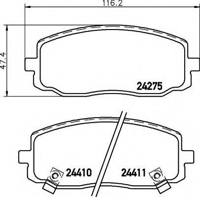 HELLA 8DB355006571 Комплект гальмівних колодок, дискове гальмо