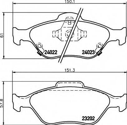 HELLA 8DB355006721 Комплект гальмівних колодок, дискове гальмо