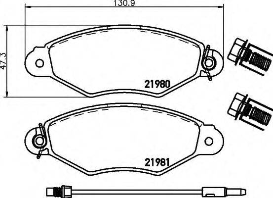 HELLA 8DB355019301 Комплект гальмівних колодок, дискове гальмо