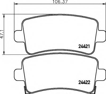 HELLA 8DB355012991 Комплект гальмівних колодок, дискове гальмо