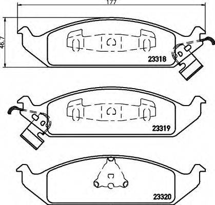 HELLA 8DB355013281 Комплект гальмівних колодок, дискове гальмо