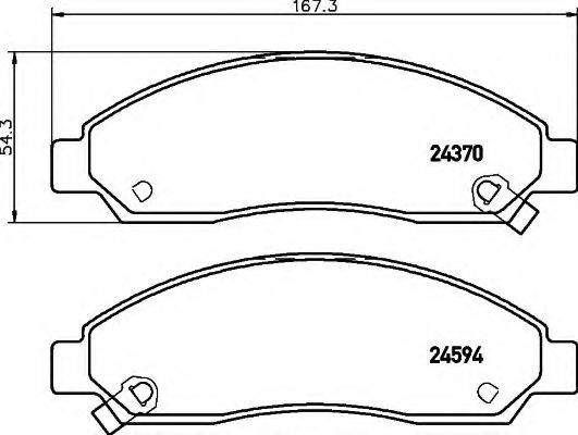 HELLA 8DB355013291 Комплект гальмівних колодок, дискове гальмо