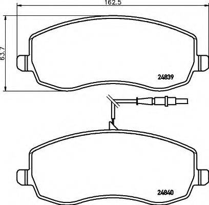 HELLA 8DB355013871 Комплект гальмівних колодок, дискове гальмо