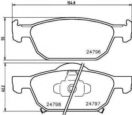 HELLA 8DB355013891 Комплект гальмівних колодок, дискове гальмо