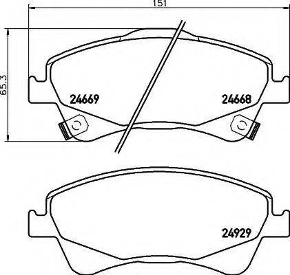 HELLA 8DB355014881 Комплект гальмівних колодок, дискове гальмо