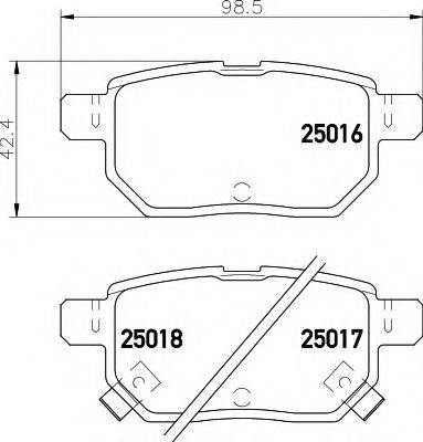 HELLA 8DB355014991 Комплект гальмівних колодок, дискове гальмо