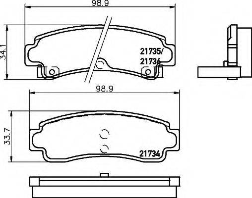 HELLA 8DB355016731 Комплект гальмівних колодок, дискове гальмо