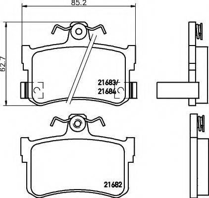 HELLA 8DB355018611 Комплект гальмівних колодок, дискове гальмо