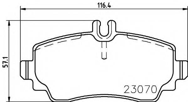 HELLA 8DB355018881 Комплект гальмівних колодок, дискове гальмо