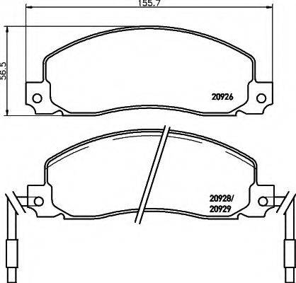 HELLA 8DB355018981 Комплект гальмівних колодок, дискове гальмо