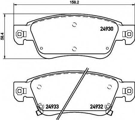 HELLA 8DB355020061 Комплект гальмівних колодок, дискове гальмо