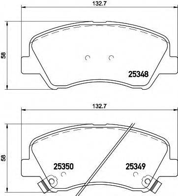 HELLA 8DB355020231 Комплект гальмівних колодок, дискове гальмо