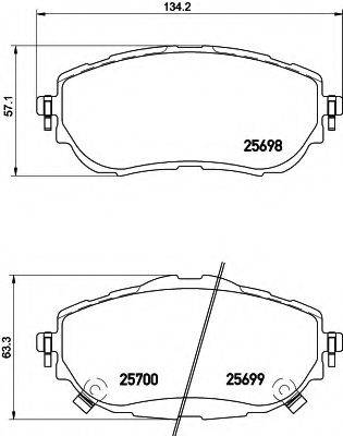 HELLA 8DB355020281 Комплект гальмівних колодок, дискове гальмо