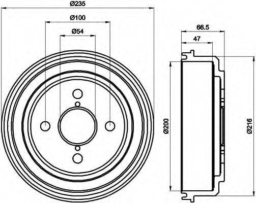 HELLA 8DT355302101 Гальмівний барабан