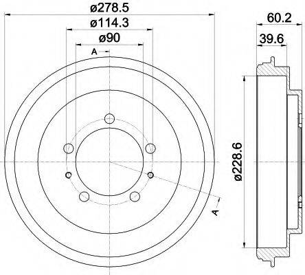 HELLA 8DT355302431 Гальмівний барабан