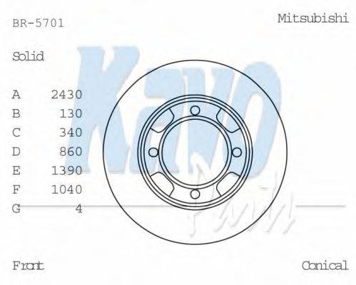 KAVO PARTS BR5701 гальмівний диск