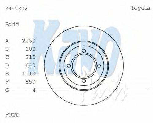 KAVO PARTS BR9302 гальмівний диск