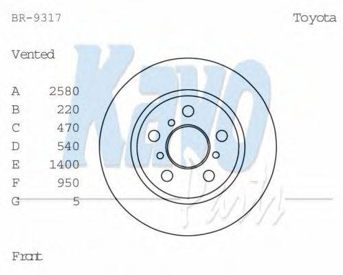 KAVO PARTS BR9317 гальмівний диск