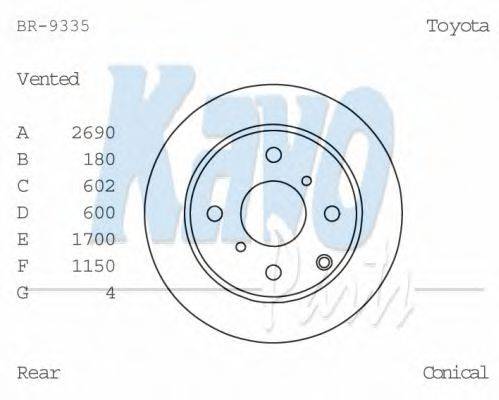 KAVO PARTS BR9335 гальмівний диск