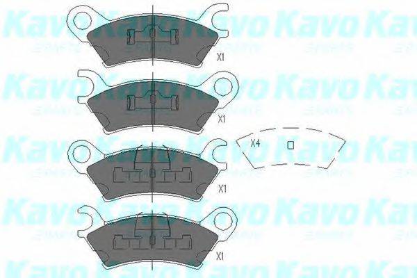 KAVO PARTS KBP4542 Комплект гальмівних колодок, дискове гальмо