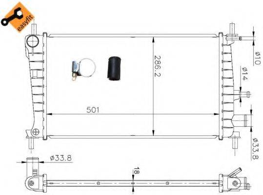 NRF 54666 Радіатор, охолодження двигуна