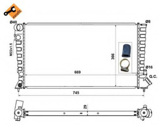 NRF 58189 Радіатор, охолодження двигуна