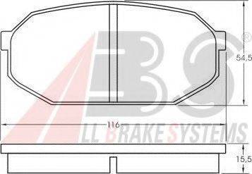 A.B.S. 36511 Комплект гальмівних колодок, дискове гальмо