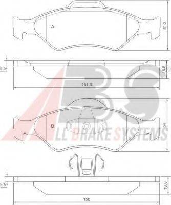 A.B.S. 37196OE Комплект гальмівних колодок, дискове гальмо