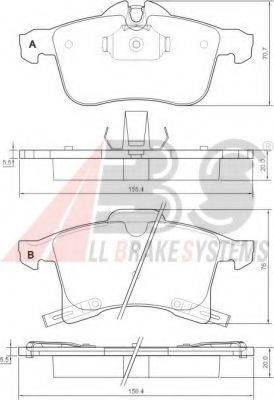 A.B.S. 37361OE Комплект гальмівних колодок, дискове гальмо