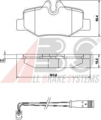 A.B.S. 37450OE Комплект гальмівних колодок, дискове гальмо