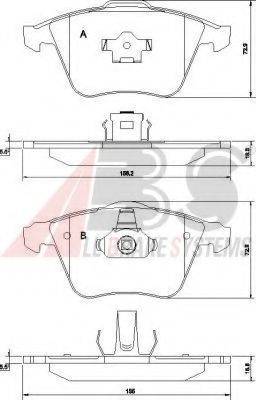 A.B.S. 37464OE Комплект гальмівних колодок, дискове гальмо