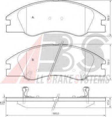 A.B.S. 37492 Комплект гальмівних колодок, дискове гальмо