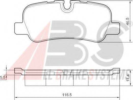 A.B.S. 37500OE Комплект гальмівних колодок, дискове гальмо