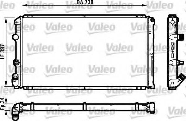 VALEO 732064 Радіатор, охолодження двигуна