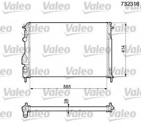 VALEO 732316 Радіатор, охолодження двигуна