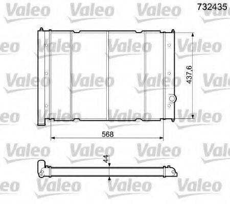 VALEO 732435 Радіатор, охолодження двигуна