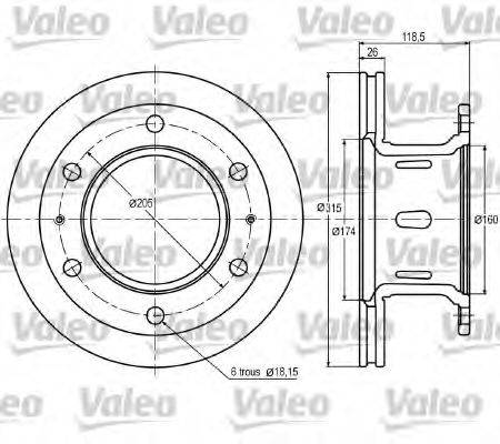 VALEO 187006 гальмівний диск