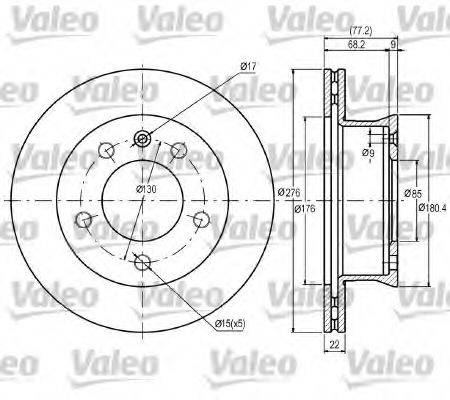 VALEO 187041 гальмівний диск