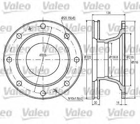 VALEO 187060 гальмівний диск