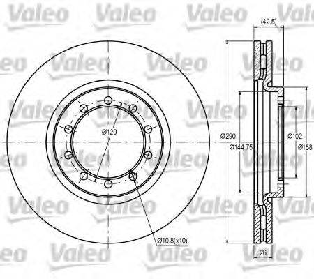 VALEO 187062 гальмівний диск