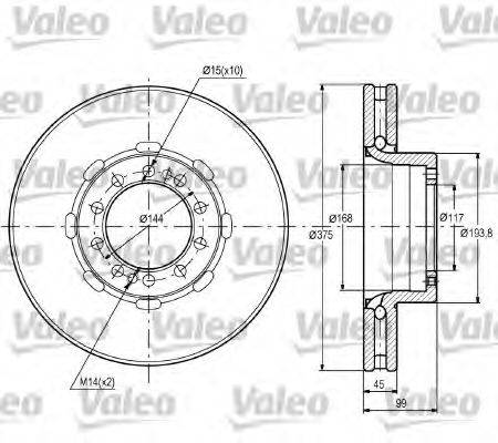 VALEO 187093 гальмівний диск