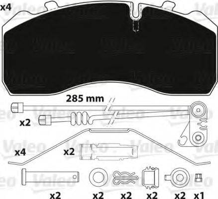 VALEO 882205 Комплект гальмівних колодок, дискове гальмо