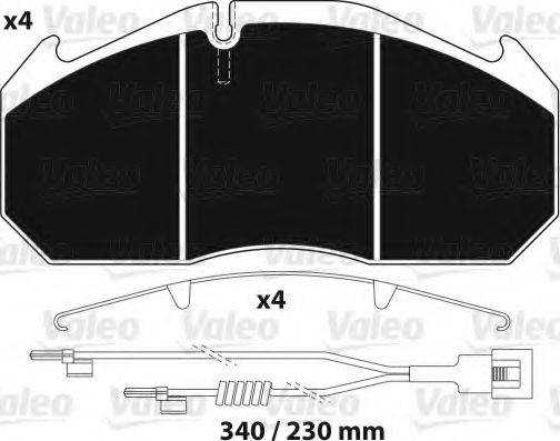 VALEO 882213 Комплект гальмівних колодок, дискове гальмо