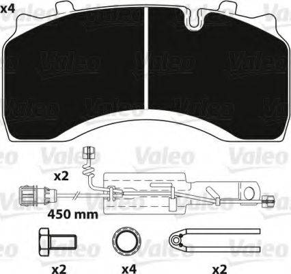 VALEO 882224 Комплект гальмівних колодок, дискове гальмо