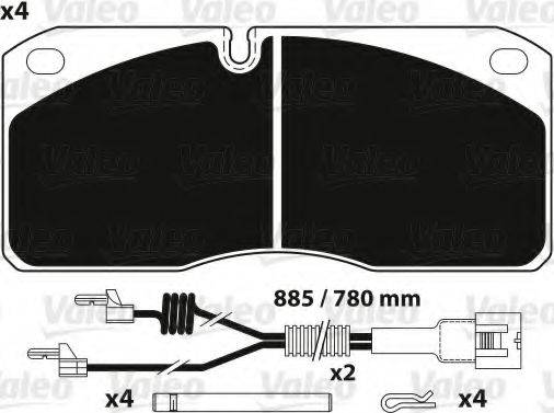 VALEO 882255 Комплект гальмівних колодок, дискове гальмо