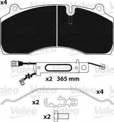 VALEO 882259 Комплект гальмівних колодок, дискове гальмо