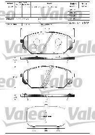 VALEO 601308 Комплект гальмівних колодок, дискове гальмо