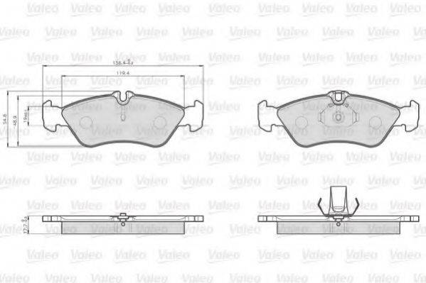 VALEO 872661 Комплект гальмівних колодок, дискове гальмо